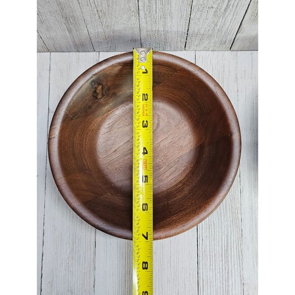 Vintage MCM Quality Heirloom Wooden Ware Model 1016 Set of 2 Rustic Oak Bowls - Picture 6 of 7